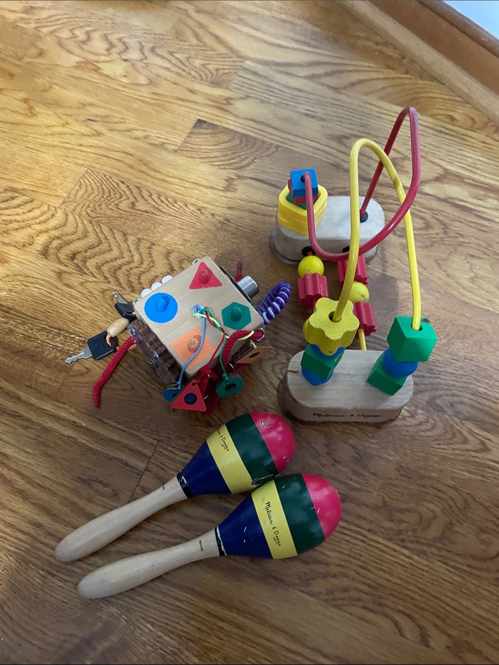 Melissa & Doug Wooden Bead Maze and Maracas Set + kolodatoys bundle